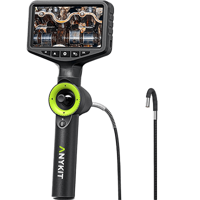 360°可動式ボレスコープ ライト付き5インチIPSビデオ検査カメラ 先端可動式ファイバースコープ AN150P